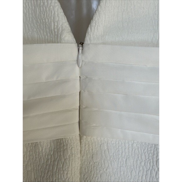 Rebecca Vallance Genevieve Size 6 Bow V Neck Midi Sheath Dress White - Picture 7 of 11